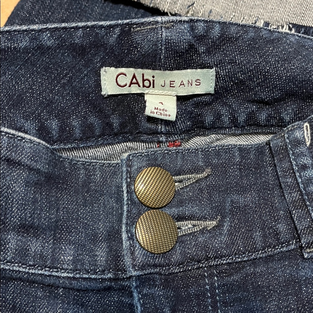 CAbi Dark Wash Lou Lou Slim Straight Jean Size 4 Style #201 - Picture 7 of 9